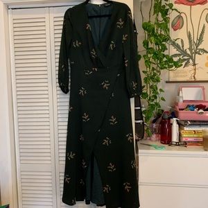 Madewell green floral maxi dress